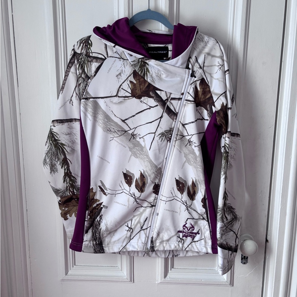 Women’s Realtree Outdoor Full Zip Diagonal Hoodie Camouflage Size Medium